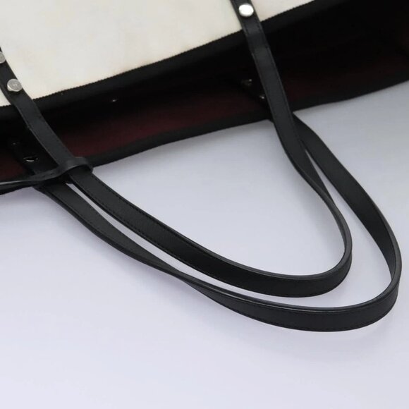 CHANEL Ladies First Tote Bag Canvas Black White CC Auth PP319AV - Picture 8 of 16